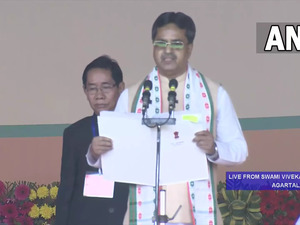 Manik Saha takes oath as Tripura CM for the second time in presence of PM Narendra Modi