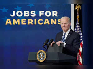 FILE PHOTO: U.S. President Joe Biden speaks about January jobs report at the White House in Washington