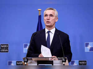 NATO Secretary General Jens Stoltenberg speaks during a press conference at the NATO headquarters in Brussels on March 7, 2023.  (Photo by Kenzo TRIBOUILLARD / AFP)