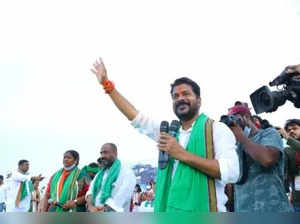 Hyderabad: Telangana Congress president A Revanth Reddy weaving public meeting at Indervelli Adilabad district in Hyderabad, on Monday, August 09, 2021. (Photo: IANS)