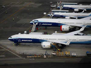 FILE PHOTO: Aerial view of Boeing planes