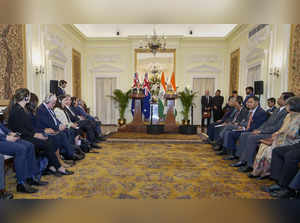 New Delhi: Prime Minister Narendra Modi and Prime Minister of Australia Anthony ...