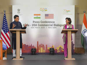 New Delhi: Union Minister of Commerce and Industry Piyush Goyal with US Commerce...