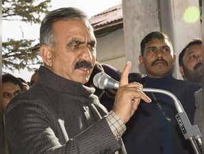 Shimla: Himachal Pradesh Chief Minister Sukhvinder Singh Sukhu addresses employe...