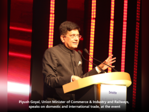 Piyush Goyal, Union Minister of Commerce _ Industry and Railways,  speaks on domestic and international trade, at the event