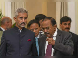 New Delhi: External Affairs Minister S. Jaishankar with NSA Ajit Doval during a ...