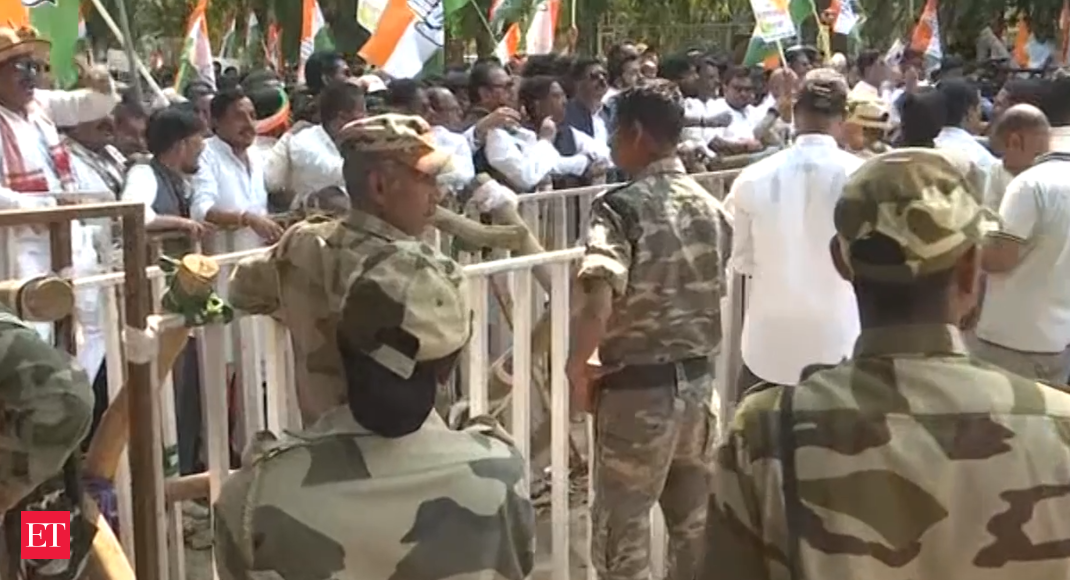 Watch: Congress leaders protest in Bhopal, Bhubaneswar and Ranchi over Adani issue