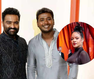Oscars backstage moment: 'Naatu Naatu' singers Rahul Sipligunj & Kaala Bhairava meet Rihanna, click pictures