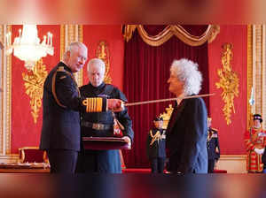 Queen’s lead guitarist Brian May gets knighted by King Charles III at Buckingham Palace