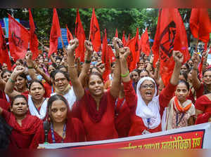 Thane: ASHA workers stage a protest demanding an increase in their salary and it...