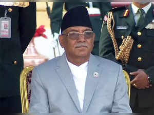 Kathmandu: Newly-appointed Prime Minister of Nepal Pushpa Kamal Dahal 'Prachanda' during his Swearing-in Ceremony, in Kathmandu, Nepal on Monday, December 26, 2022. (Photo:IANS/Video Grab NTV)