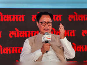 Union Minister for Law and Justice Kiren Rijiju speaks during the Lok...