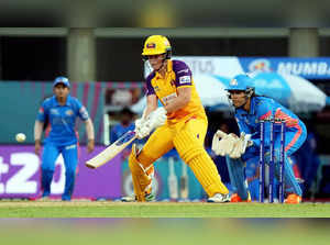 Navi Mumbai: UP Warriorz  player Grace Harris plays a shot against Mumbai Indian...