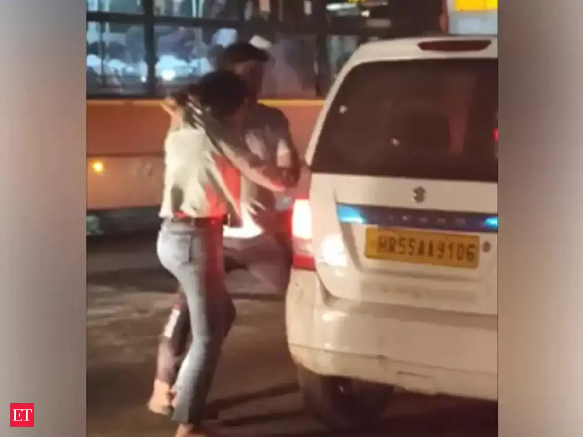 delhi: Caught on cam: Man seen beating and dragging a woman into car in ...