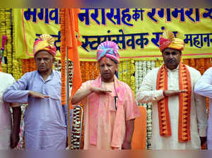 Gorakhpur: Uttar Pradesh Chief Minister Yogi Adityanath during 'Bhagwan Narsingh...