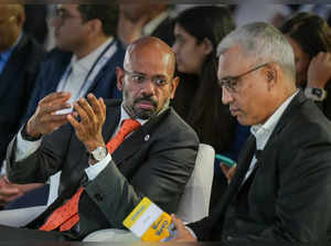 New Delhi: Akasa Air Founders Vinay Dube and Aditya Ghosh during the CAPA India ...