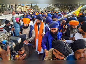 Waris Punjab De' founder Amritpal Singh along with his supporters