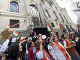 Diaspora meet counters tricolour attack at London mission with festive spirit