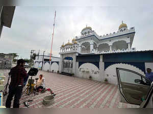 Jalandhar: A view of Nangal Ambian Gurudwara, where radical preacher Amritpal Si...