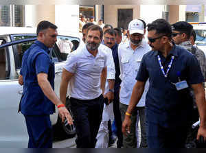 Rahul Gandhi arrives to appear before a court in Surat