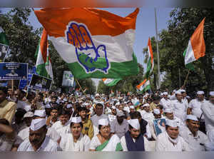 Congress supporters during the party's 'Satyagraha'