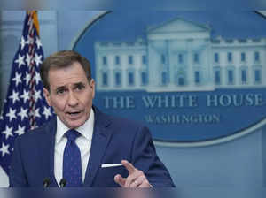 National Security Council spokesman John Kirby speaks during the daily briefing ...