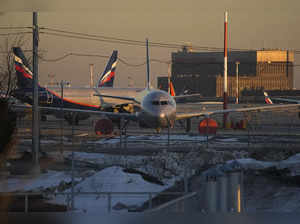 Moscow: Aeroflot's passengers planes are parked at Sheremetyevo airport, outside...