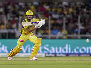Ahmedabad: Chennai Super Kings batter Ruturaj Gaikwad plays a shot during the IP...