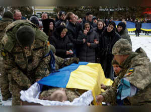 FILE PHOTO: Funeral of Ukrainian decathlete and serviceman Volodymyr Androshchuk in Letychiv