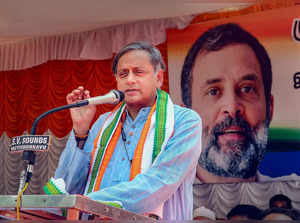 Thiruvananthapuram: Senior Congress leader Shashi Tharoor speaks during party's ...