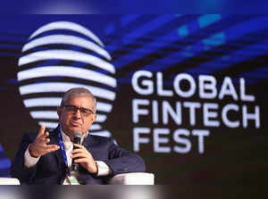 Amitabh Chaudhry, Managing Director and Chief Executive Officer (CEO) of Axis Bank, speaks at the Global Fintech Fest in Mumbai