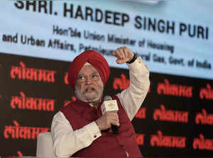 New Delhi: Union Minister for Petroleum and Natural Gas Hardeep Singh Puri speak...