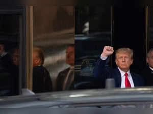 Former U.S. President Donald Trump departs from Trump Tower, on the day of Trump's planned court appearance after his indictment by a Manhattan grand jury following a probe into hush money paid to porn star Stormy Daniels