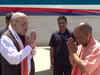 Uttar Pradesh CM Yogi Adityanath welcomes Home Minister Amit Shah in Kaushambi