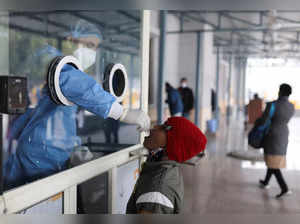 COVID-19 testing inside a hospital in New Delhi