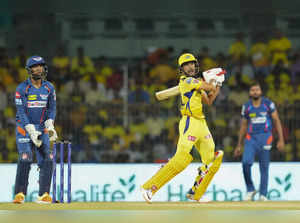Chennai: Chennai Super Kings batter Ruturaj Gaikwad plays a shot during the IPL ...
