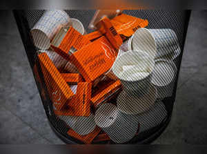 FILE PHOTO: FILE PHOTO: Used boxes of Mifepristone pills, the first drug used in a medical abortion, fill a trash can at Alamo Women's Clinic in New Mexico