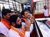 Ayodhya: Maharashtra CM Eknath Shinde, DY CM Devendra Fadnavis offer prayers at Shri Ram Temple