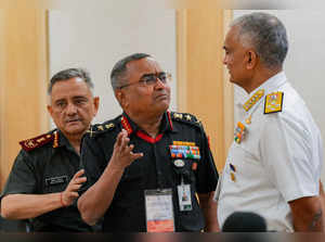 New Delhi: Chief of Defence Staff General Anil Chauhan, Chief of the Army Staff ...