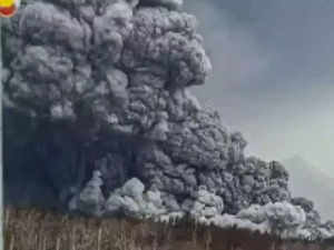 Volcano eruption on Russia's Kamchatka spews vast ash clouds.