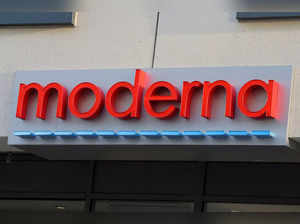 FILE PHOTO: FILE PHOTO: A sign marks the headquarters of Moderna in Cambridge