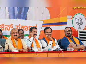 Bengaluru: Karnataka Chief Minister Basavaraj Bommai, BJP state President Nalin ...