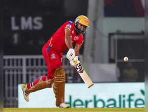 Lucknow: Punjab Kings batter Harpreet Singh Bhatia plays a shot during the IPL 2...