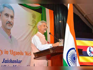 Kampala: External Affairs Minister S Jaishankar Interacts with the Indian community in Kampala, Uganda, on Wednesday, April 13, 2023. (Photo:IANS/Twitter)