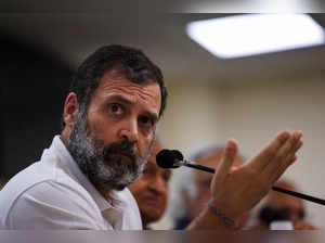 FILE PHOTO: India's main opposition Congress party’s leader Rahul Gandhi holds a news conference at party’s headquarter in New Delhi