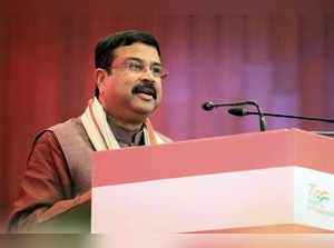 New Delhi: Union Minister for Education Dharmendra Pradhan speaks at the inaugur...