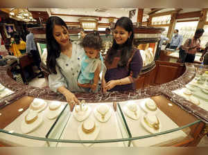 Chennai, May 03 (ANI): People buy Jewellery on the eve of the Akshaya Tritiya fe...