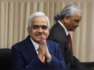 RBI Governor Shaktikanta Das and Deputy Governor Michael Patra attend a news conference after a monetary policy review in Mumbai