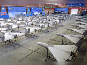 Drones are seen at an undisclosed location in Iran