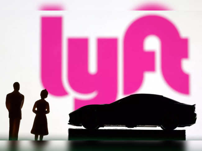Illustration shows Lyft logo